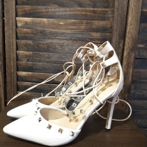 Public Desire Studded Lace-Up Stilettos